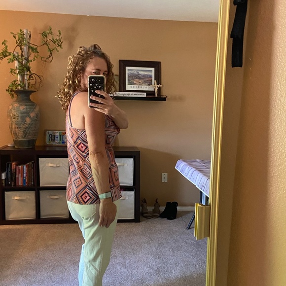 Trina Turk Geometric Print Silk Sleeveless Top - Picture 4 of 12